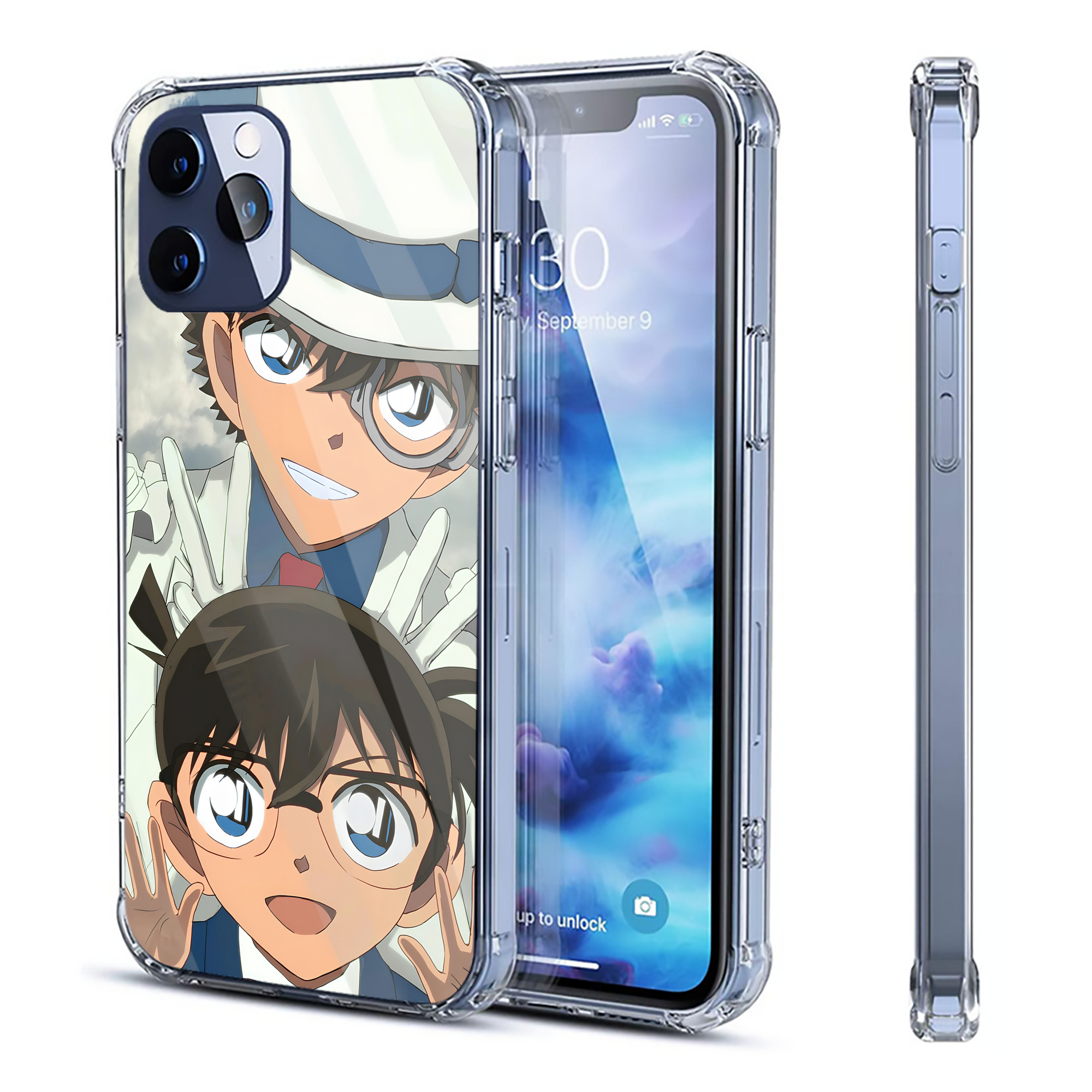 （画像用） 名探偵コナン Detective Conan 【iPhone 12シリーズ対応】透明スマホケース（クリアソフトケース）